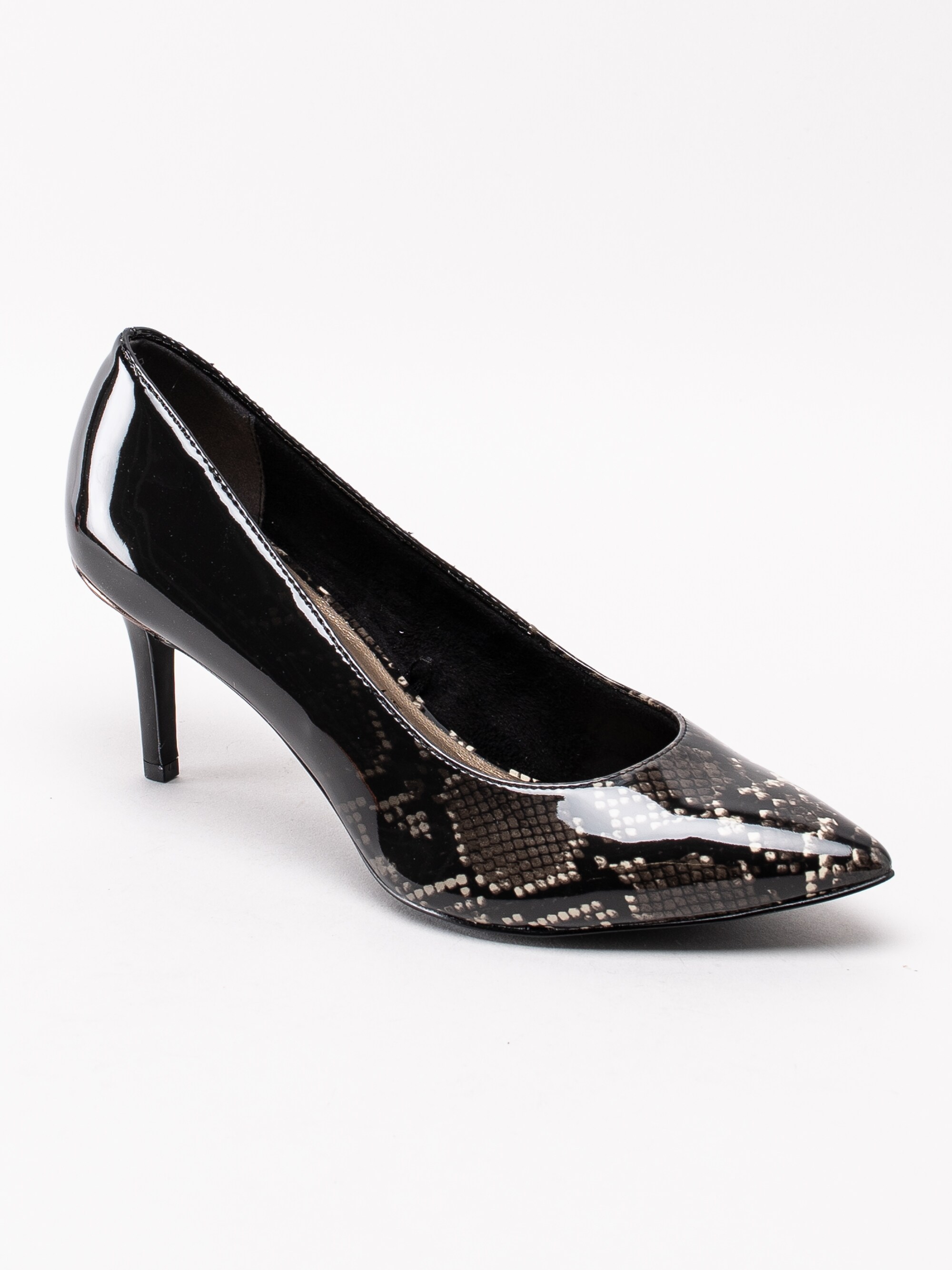 03193018 Tamaris 1-22421-23-044 svarta lackade pumps med snake print-1