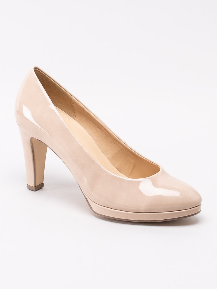 03201012 Gabor 41.270-72 Beige platåpumps i lack-1