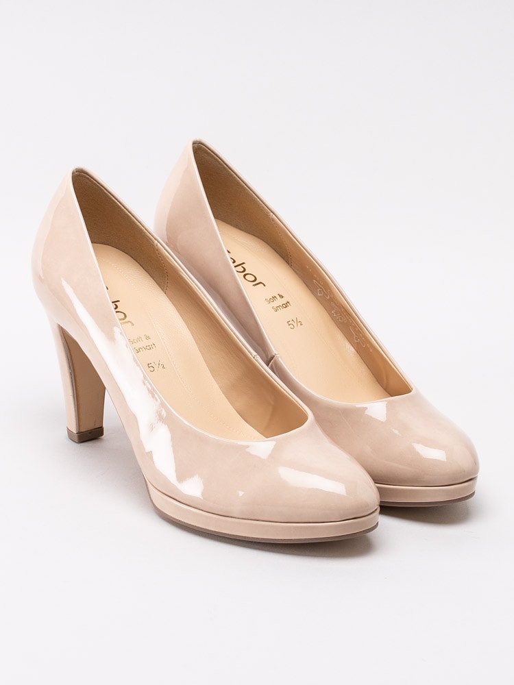 03201012 Gabor 41.270-72 Beige platåpumps i lack-3