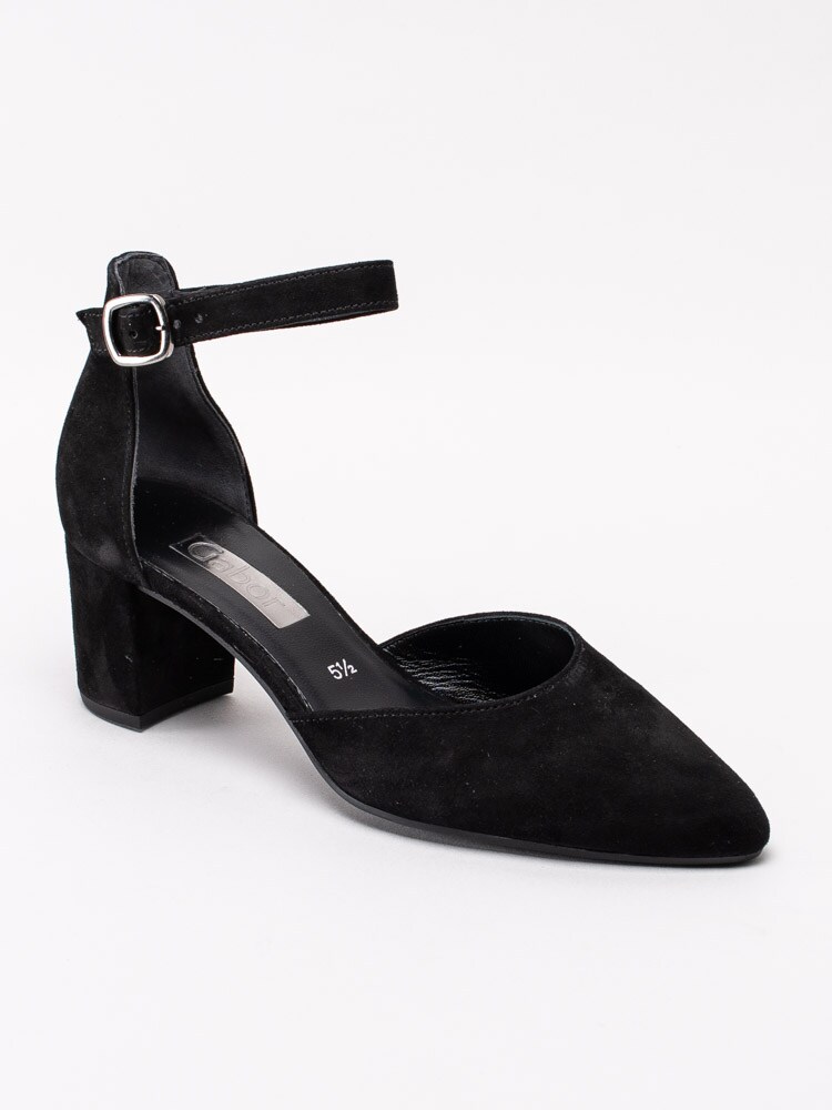 03201013 Gabor 41.340-17 Svarta sandaletter med spetsig tå och vristrem-1