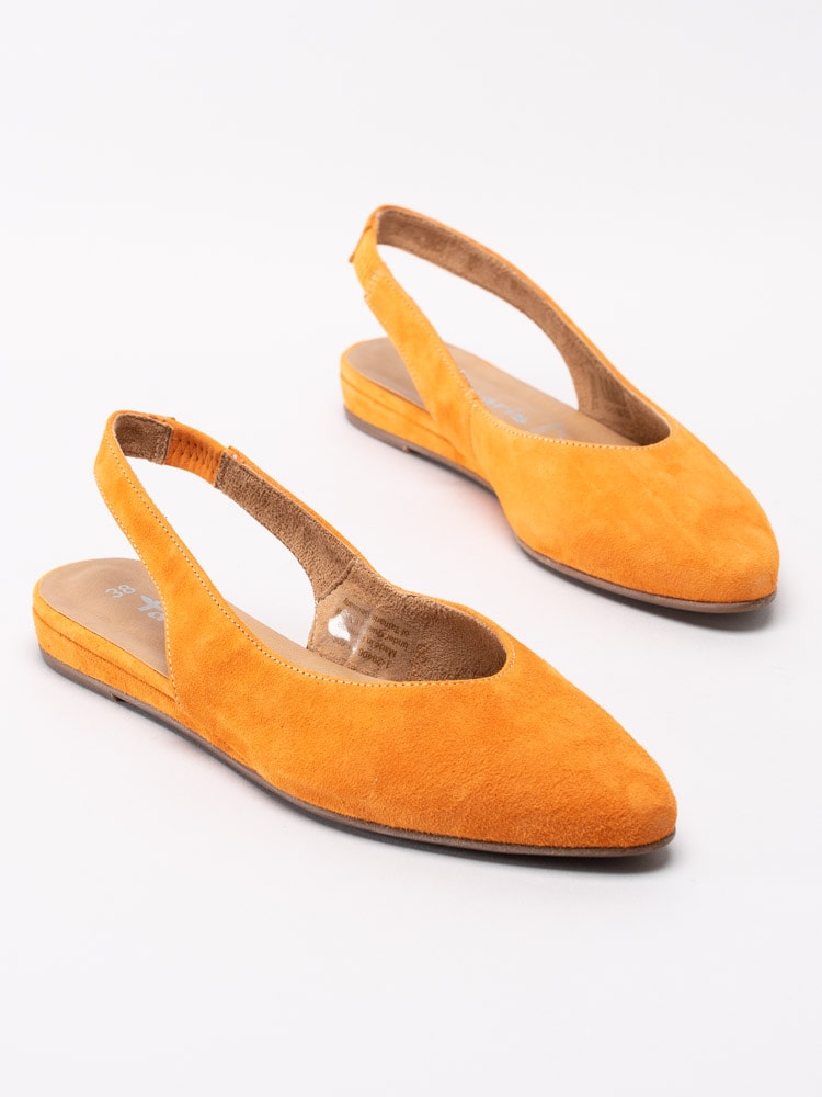 03201029 Tamaris 1-29406-24-606 Orange lågskor med slingback i mocka-6