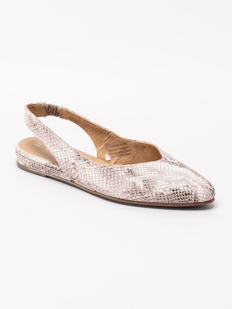 03201030 Tamaris 1-29406-24-902 Beige snake ballerinaskor med slingback-1