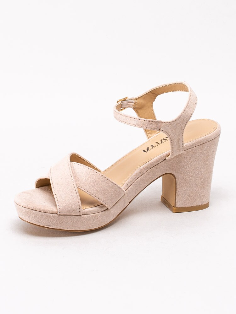 03201039 Savita 607-8000-190 Beige platåsandaletter med korslagda remmar-2