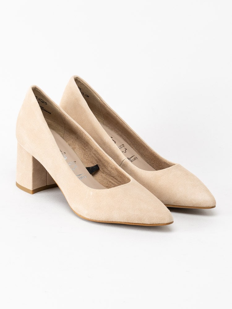 Tamaris - Beige pumps i mocka