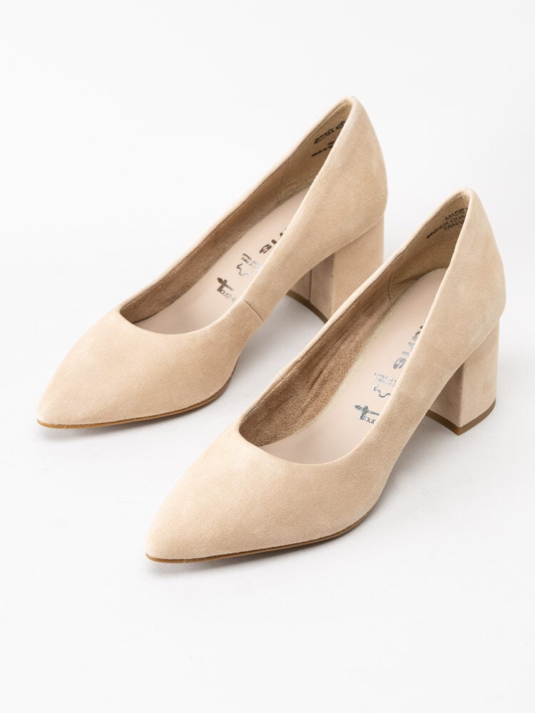 Tamaris - Beige pumps i mocka