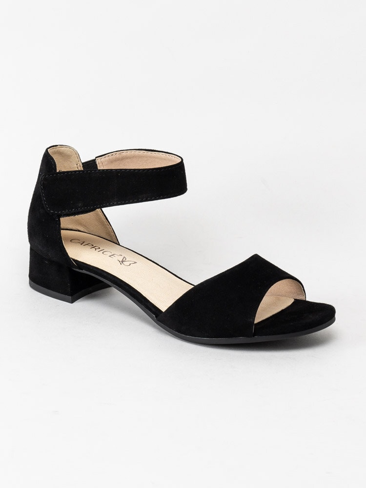 Caprice - Svarta sandaletter i mocka