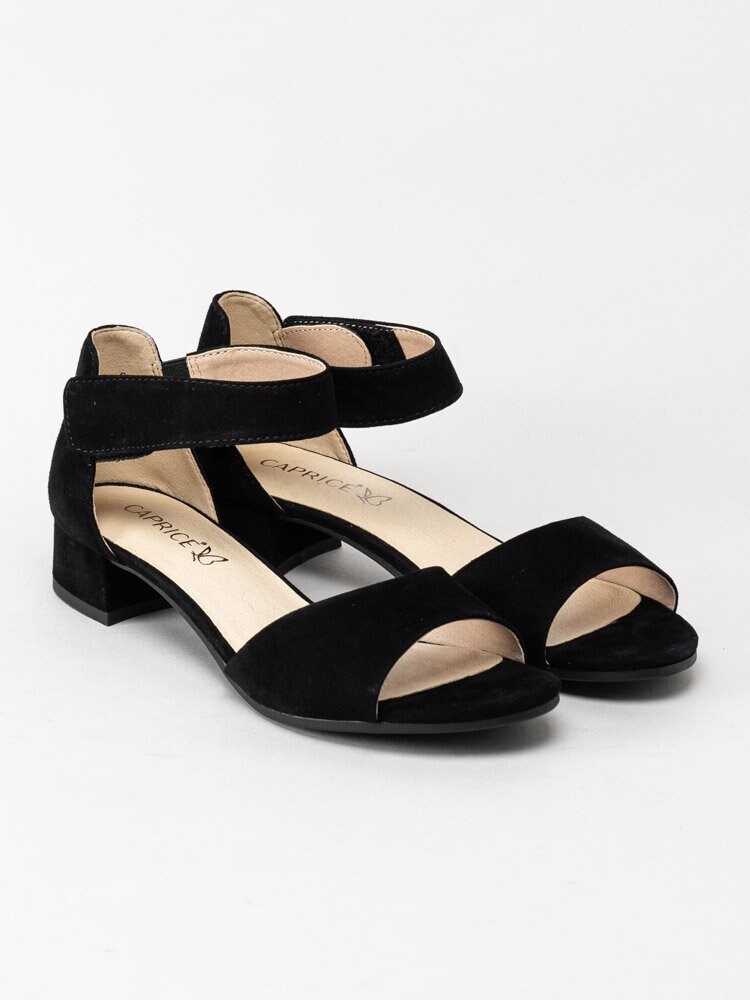 Caprice - Svarta sandaletter i mocka