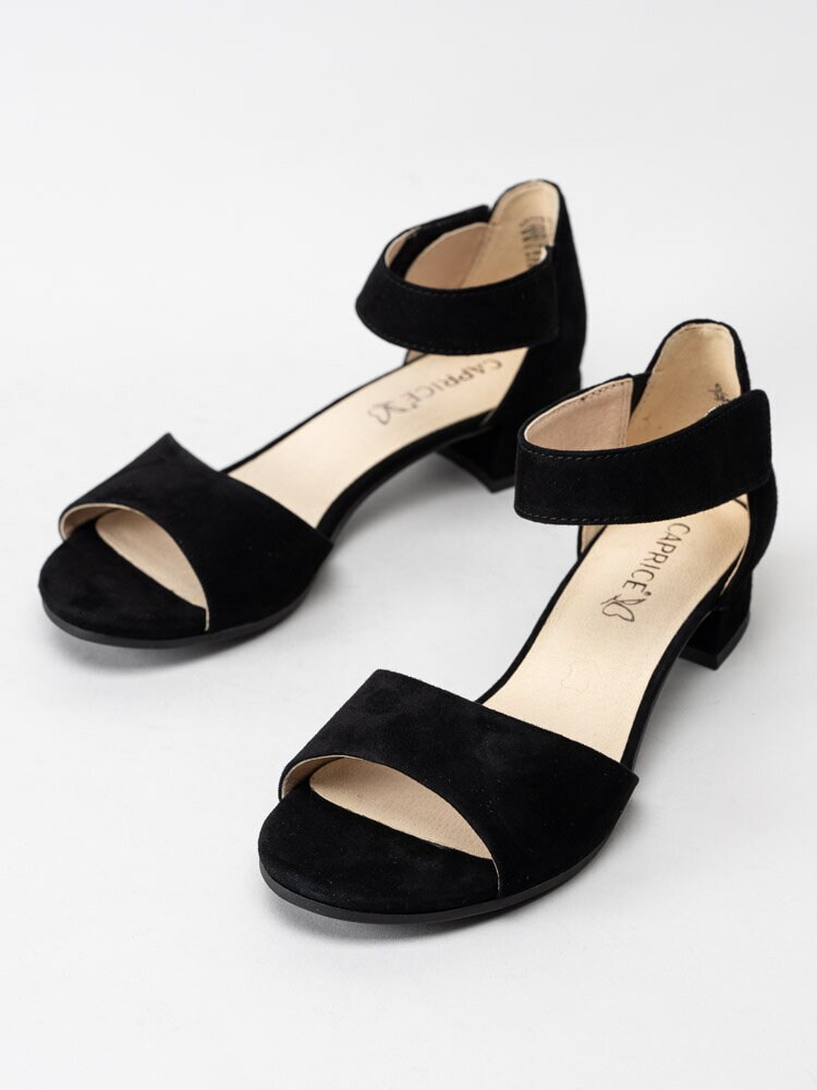 Caprice - Svarta sandaletter i mocka