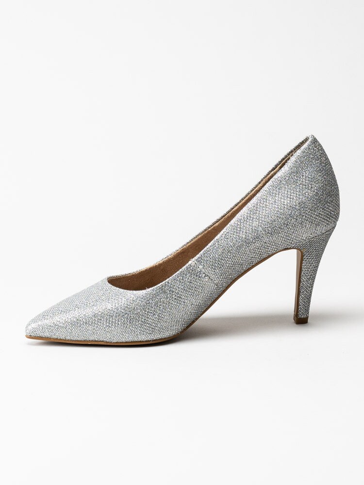 Tamaris - Silverglittriga högklackade pumps