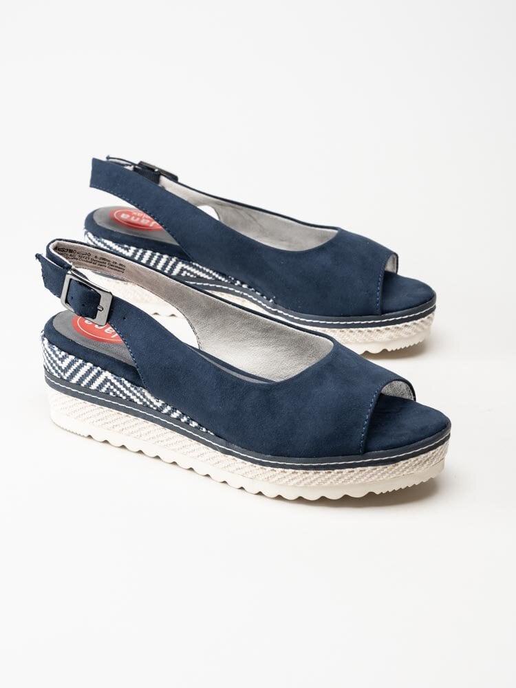 Jana - Toro - Blå kilklackade sandaletter