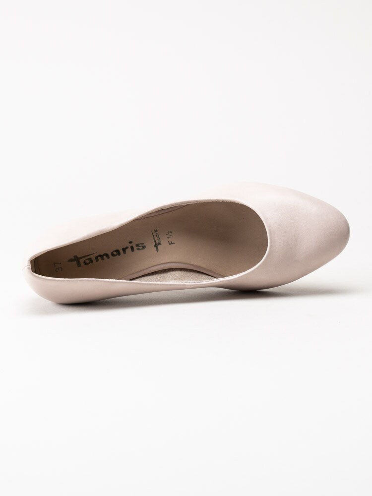 Tamaris - Ljusrosa pumps i skinnimitation