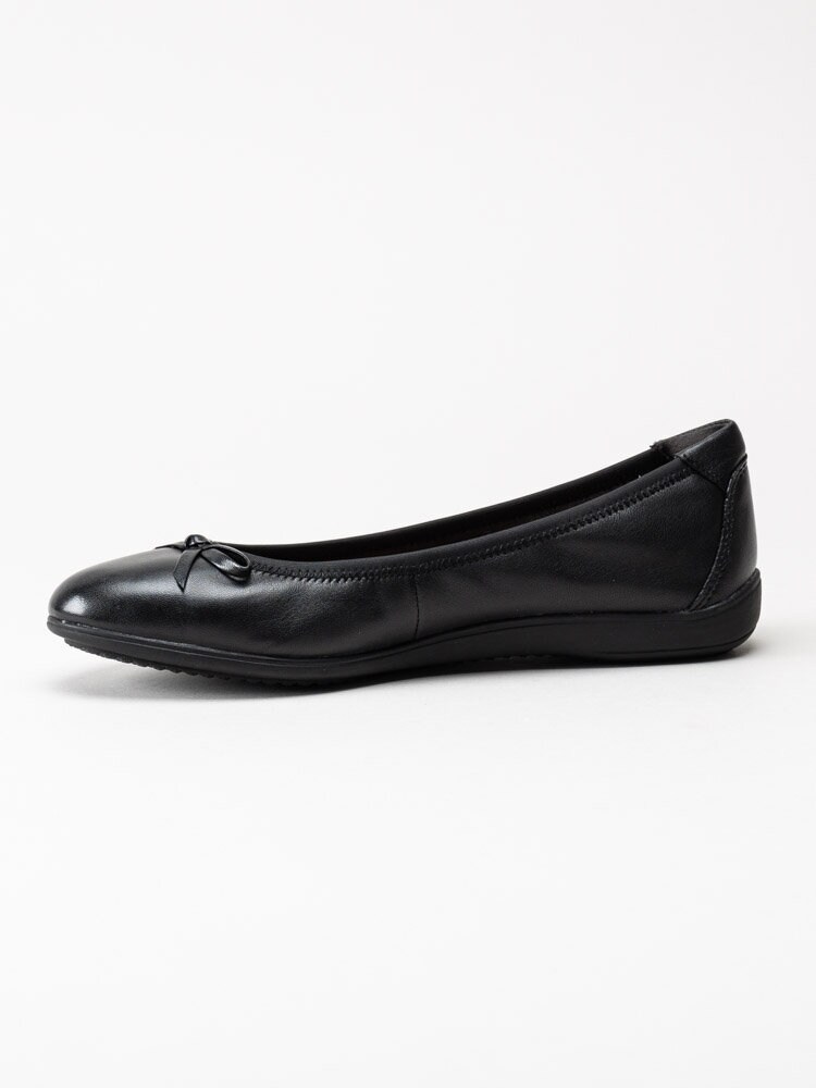 Tamaris - Svarta ballerina i skinn
