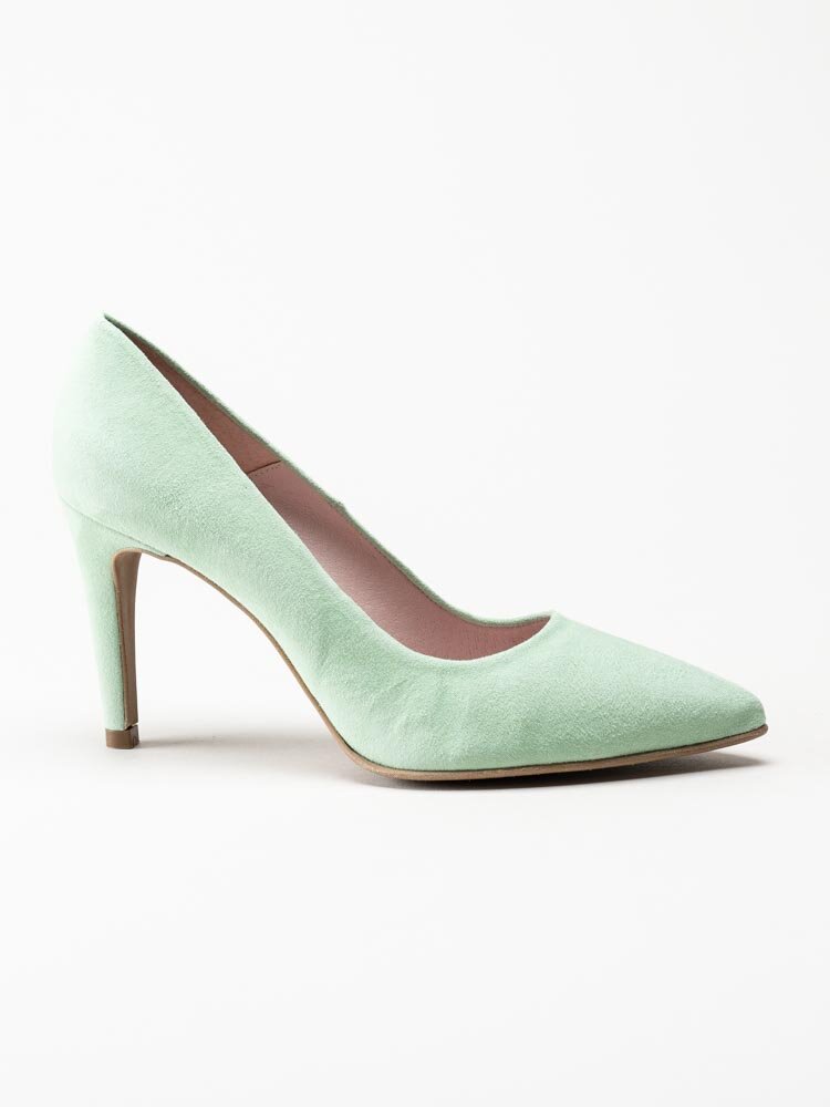 Copenhagen Shoes - Sky - Mintgröna högklackade pumps i mocka