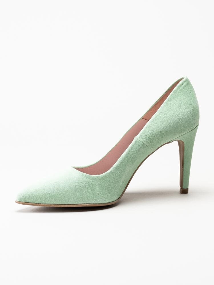 Copenhagen Shoes - Sky - Mintgröna högklackade pumps i mocka