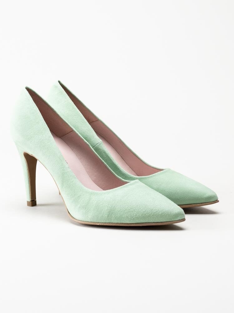 Copenhagen Shoes - Sky - Mintgröna högklackade pumps i mocka