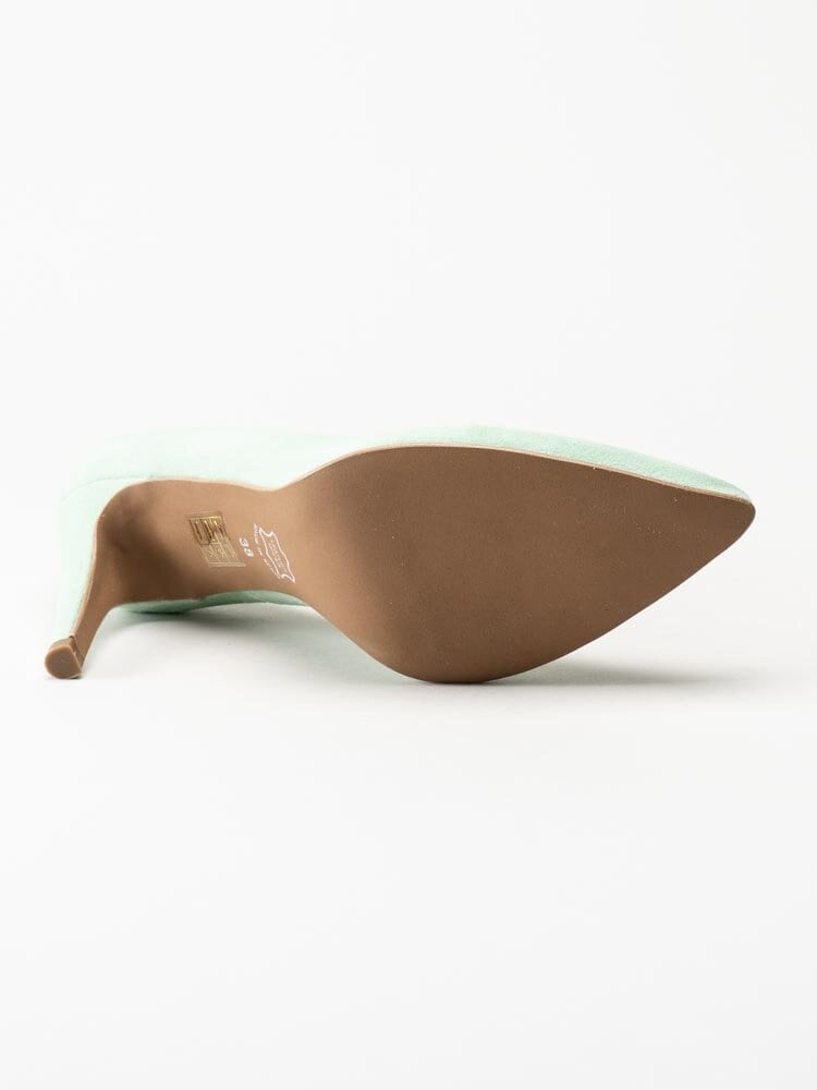 Copenhagen Shoes - Sky - Mintgröna högklackade pumps i mocka