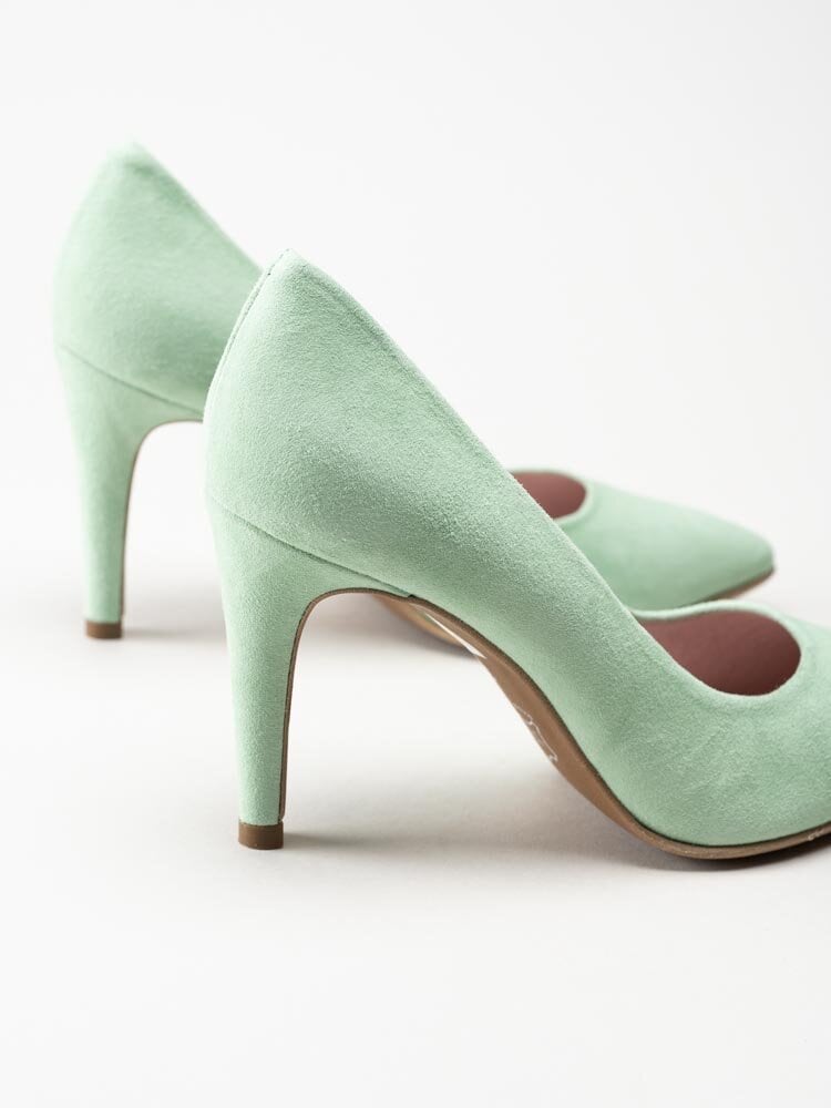 Copenhagen Shoes - Sky - Mintgröna högklackade pumps i mocka