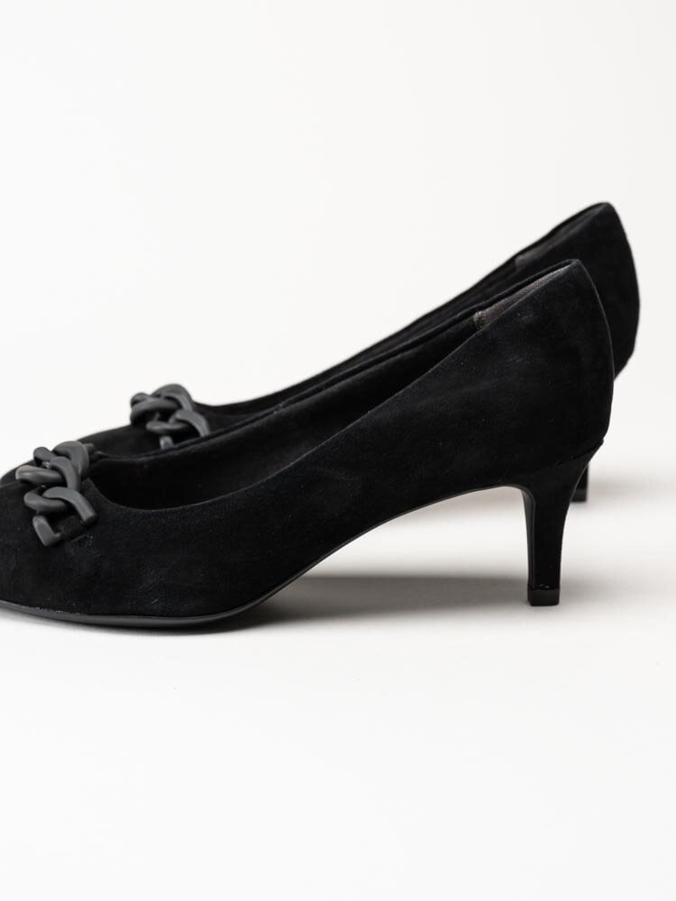 Tamaris - Svarta pumps i mocka