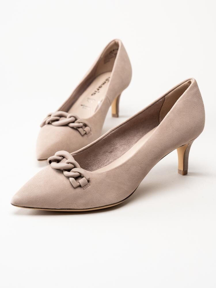 Tamaris - Beige pumps i mocka