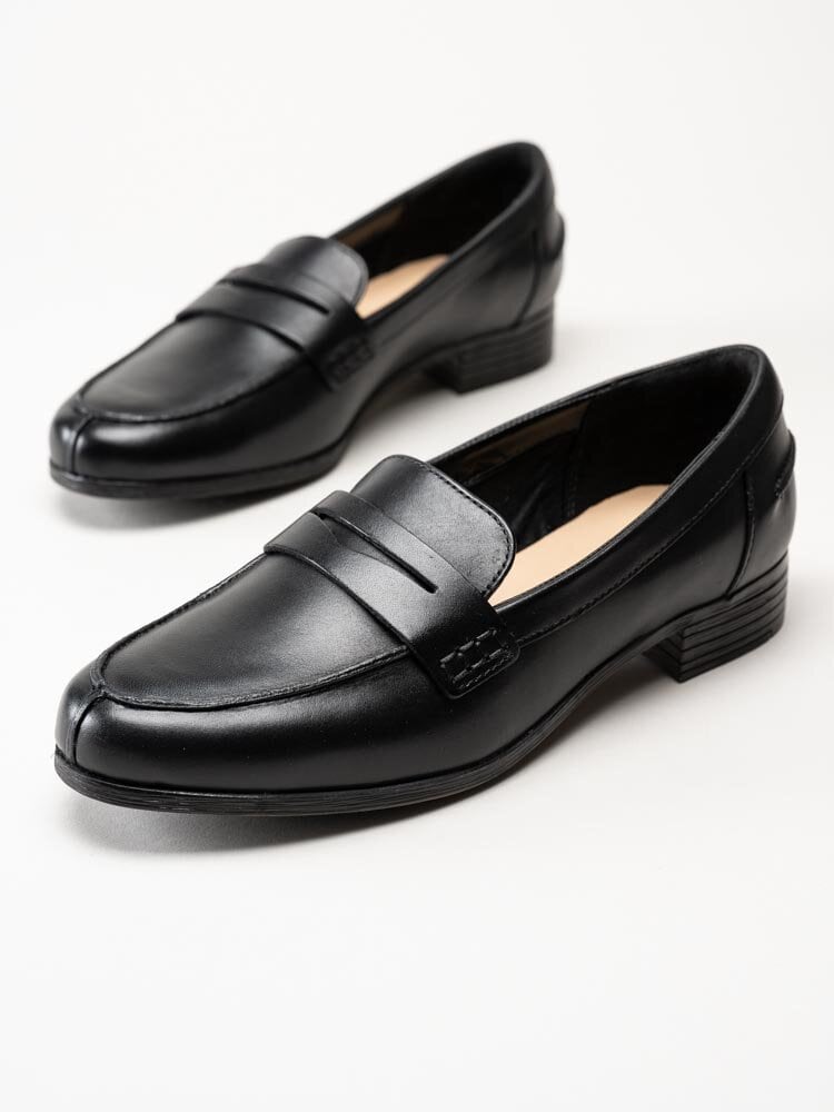 Clarks - Hamble Loafer - Svarta loafers i skinn