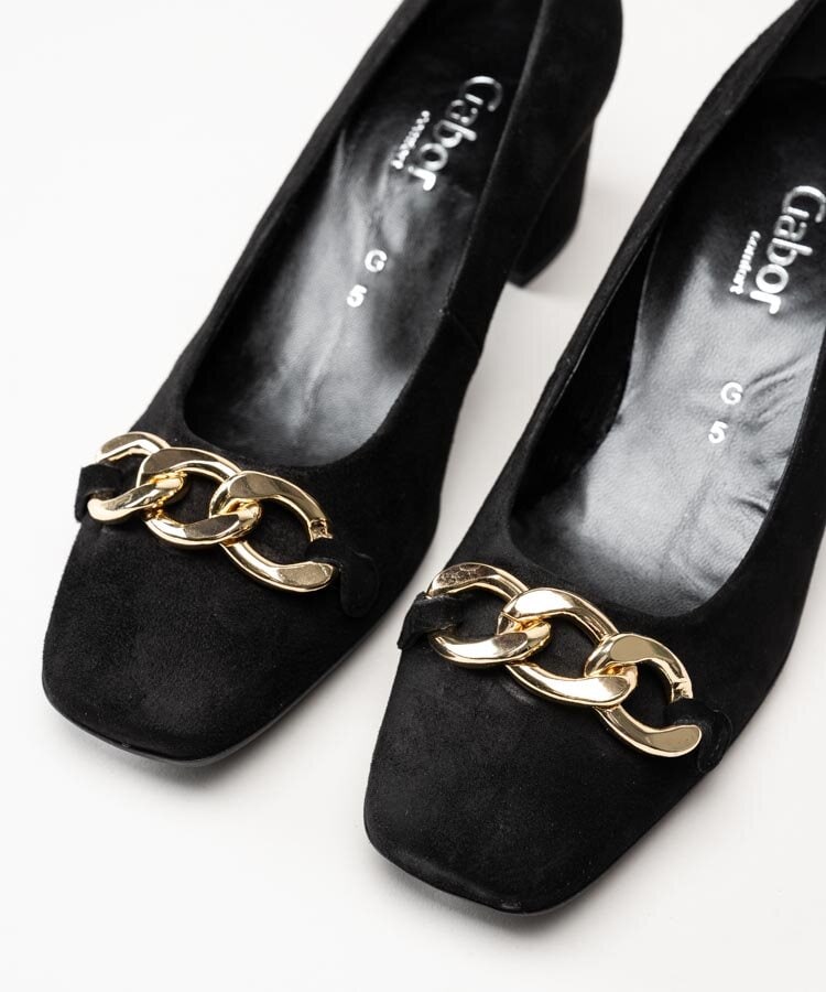 Gabor - Svarta pumps i mocka