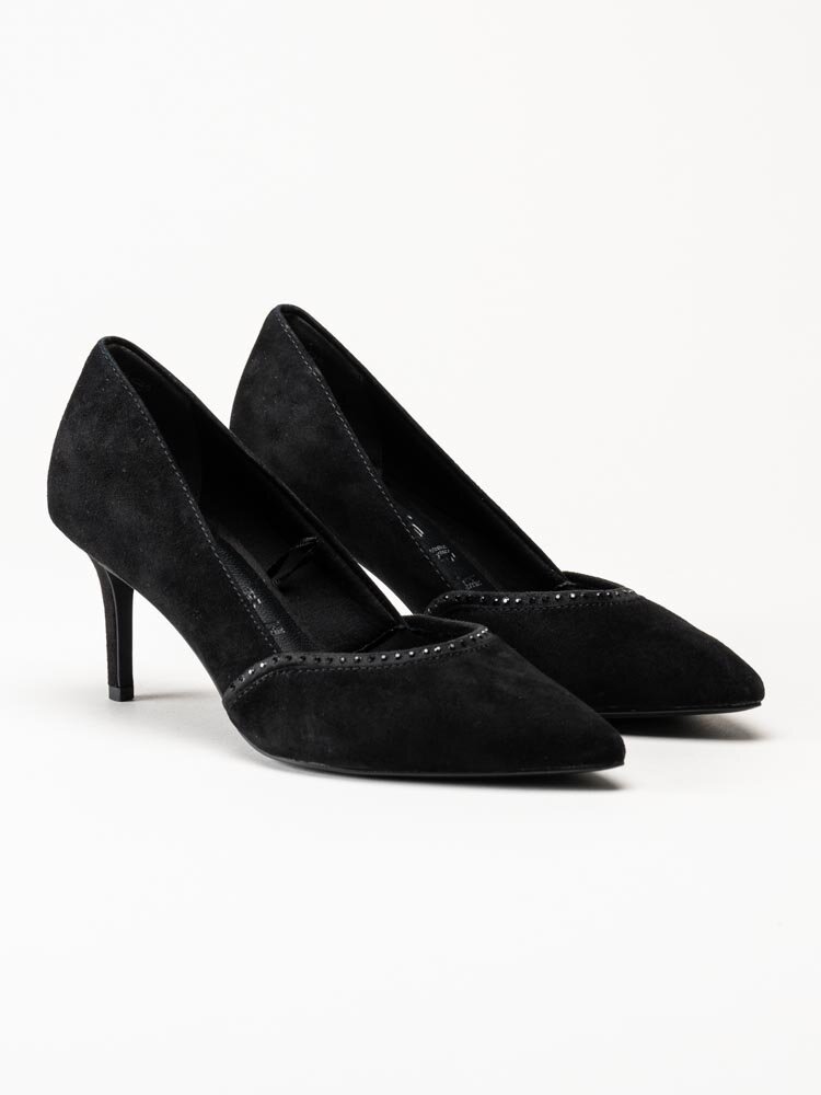 Tamaris - Svarta pumps i mocka