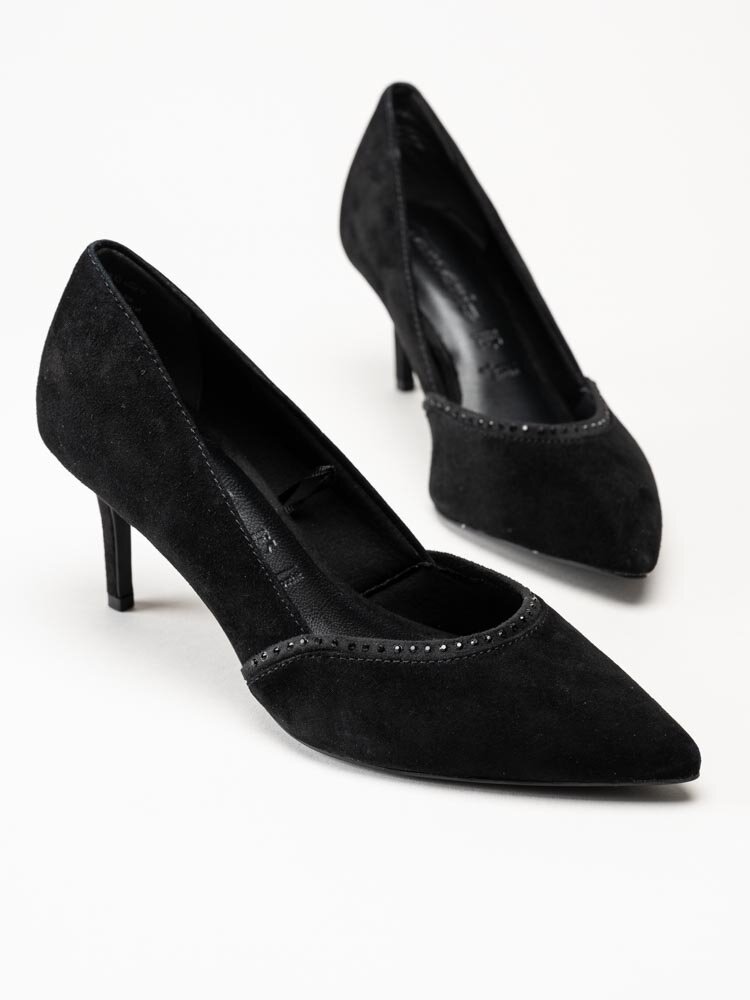 Tamaris - Svarta pumps i mocka
