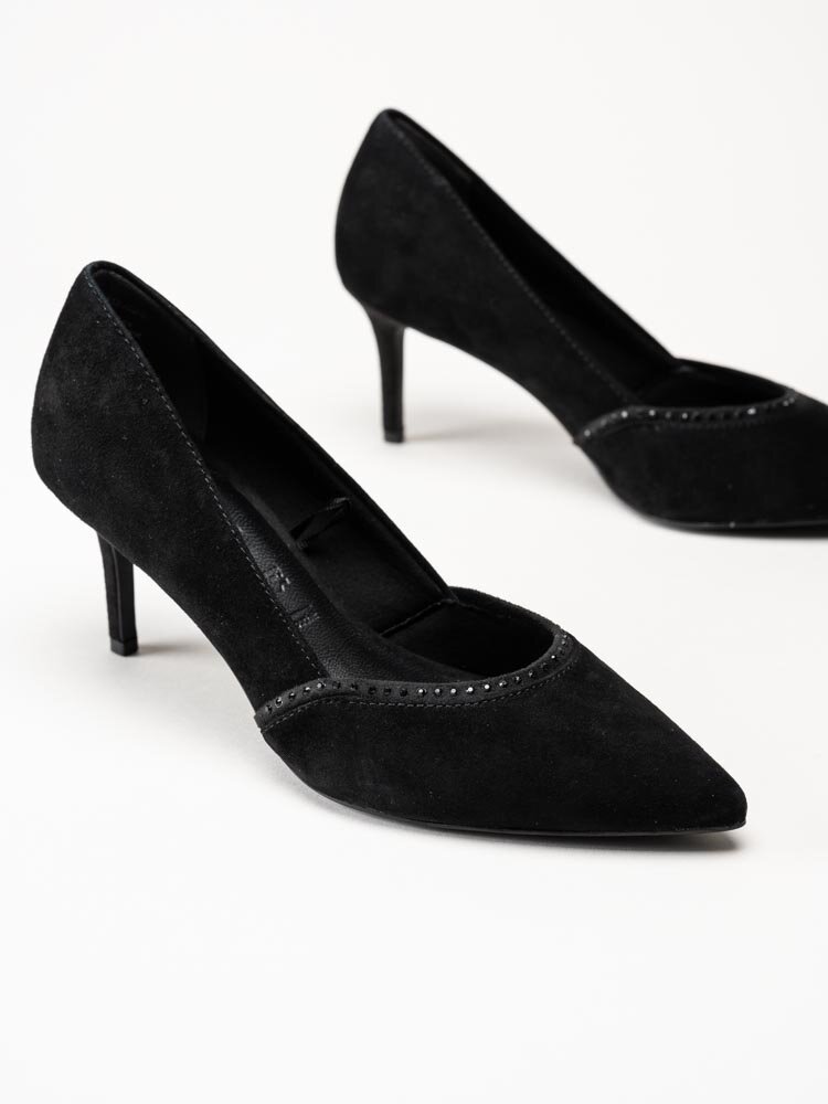 Tamaris - Svarta pumps i mocka