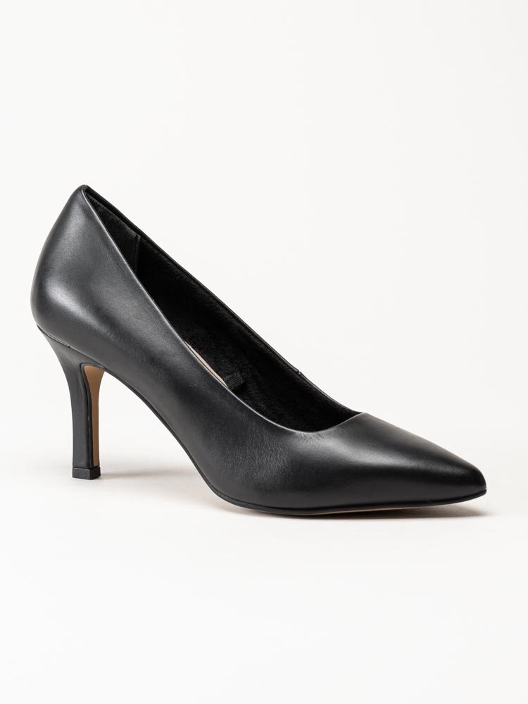 Tamaris - Svarta pumps i skinn