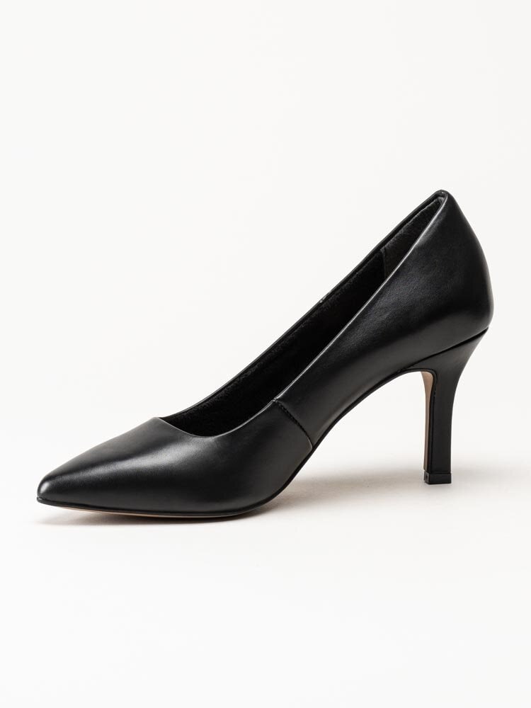 Tamaris - Svarta pumps i skinn