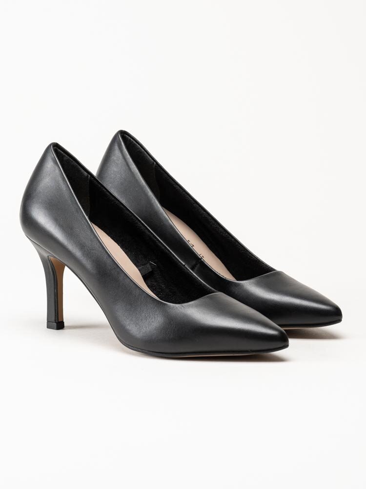 Tamaris - Svarta pumps i skinn