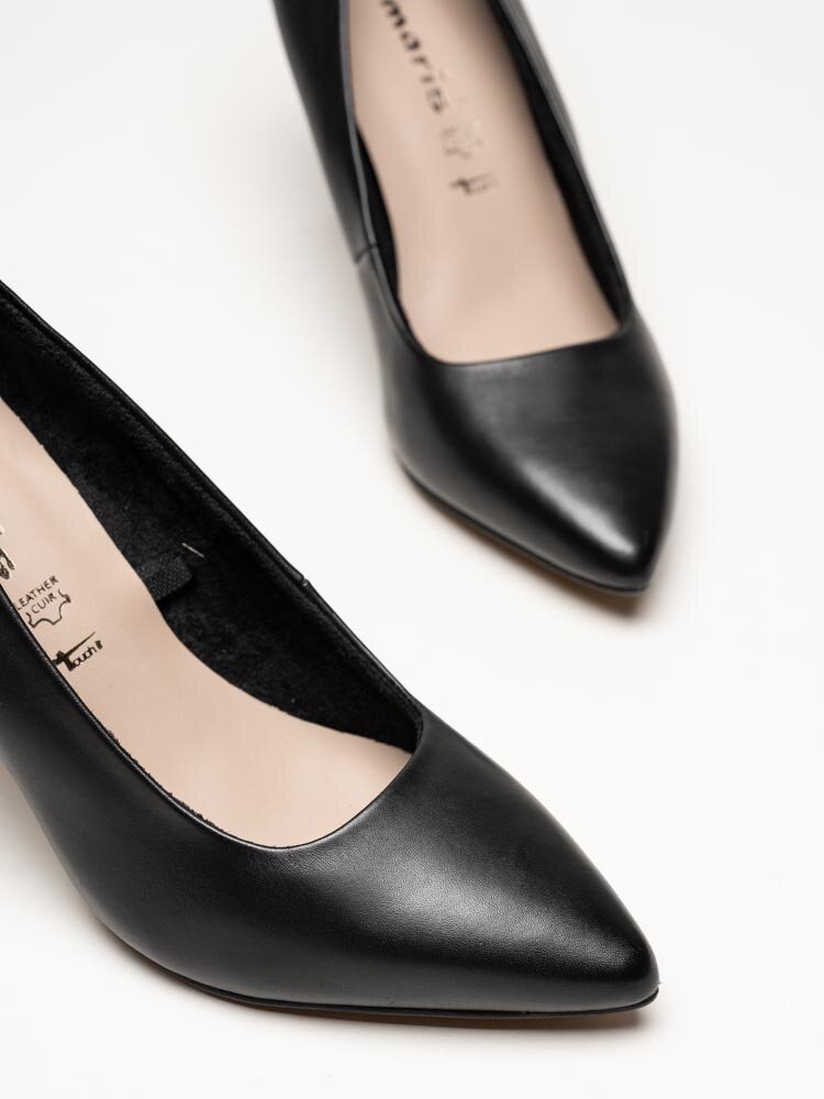 Tamaris - Svarta pumps i skinn