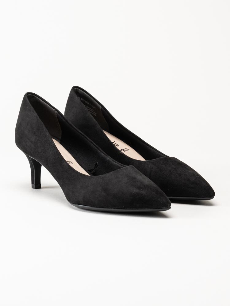 Tamaris - Svarta pumps i textil