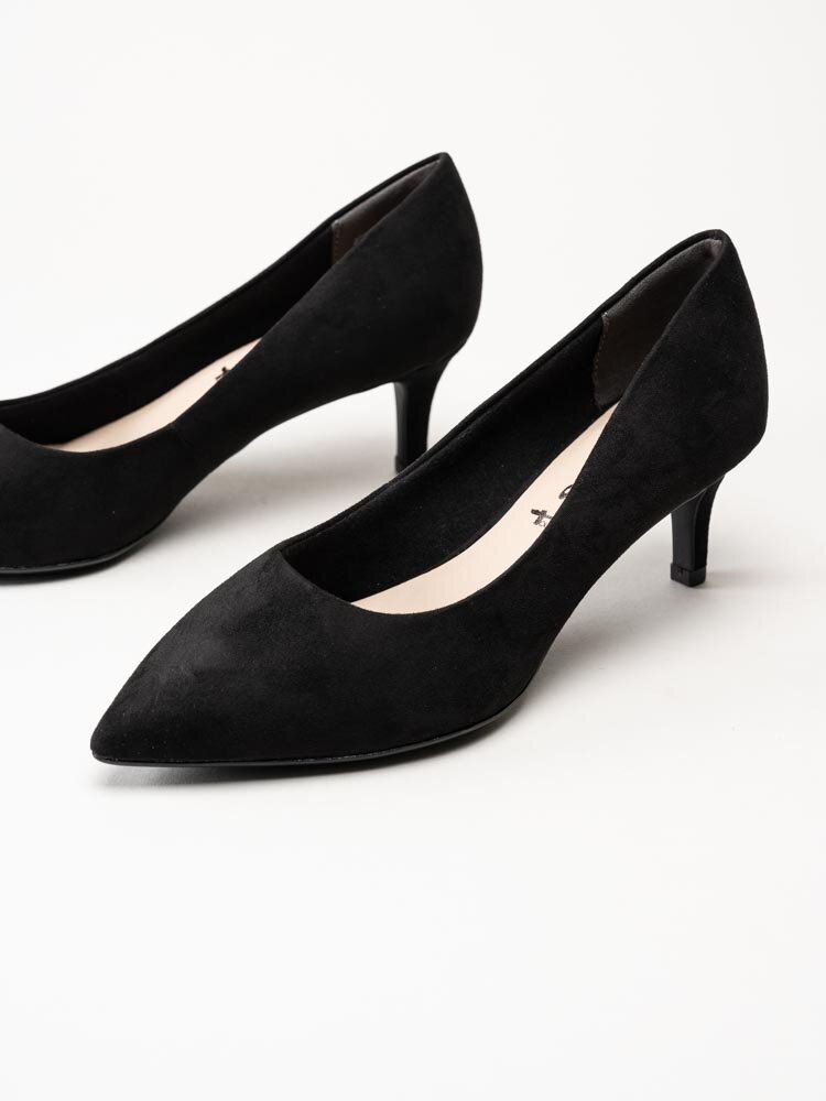 Tamaris - Svarta pumps i textil