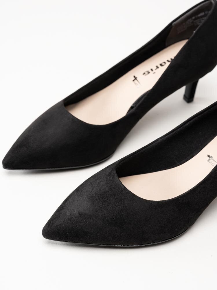 Tamaris - Svarta pumps i textil