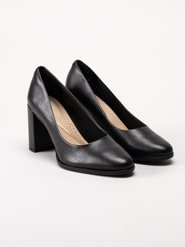 Clarks - Freva85 Court - Svarta pumps i skinn