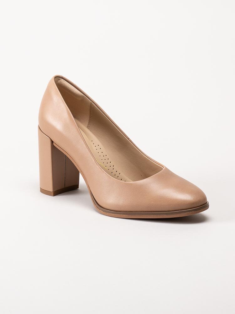 Clarks - Freva85 Court - Beige pumps i skinn