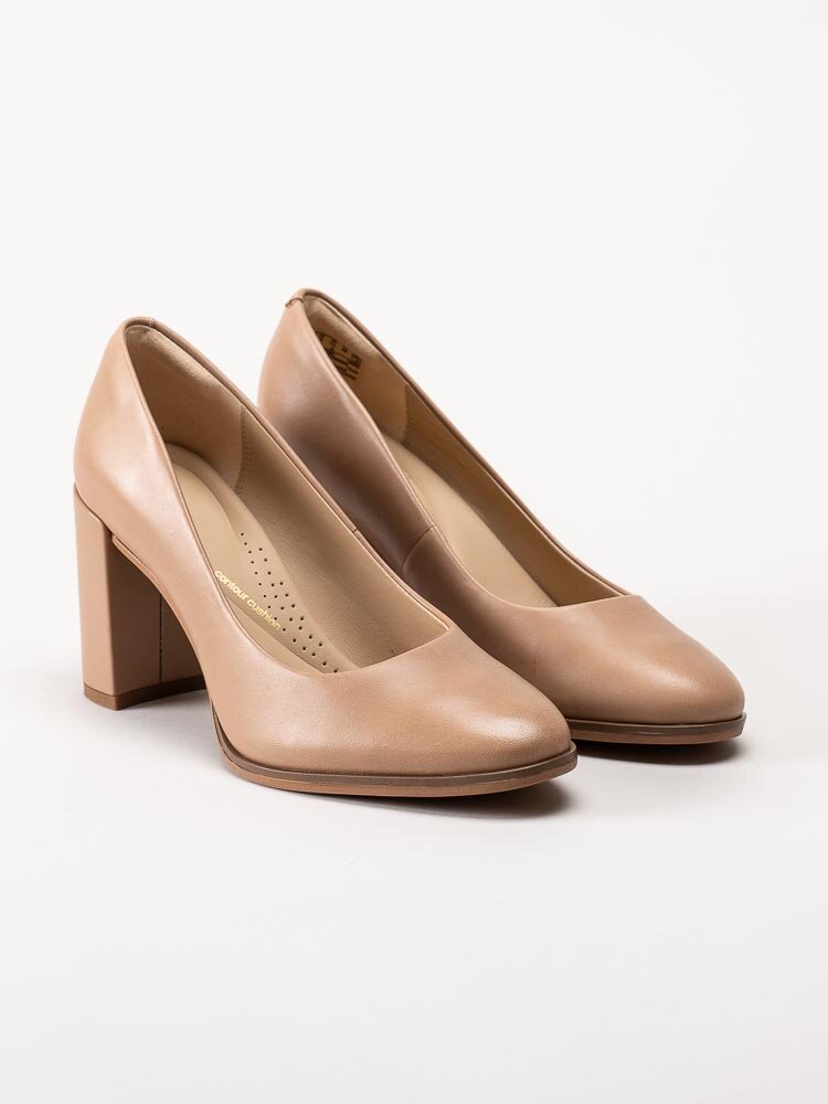 Clarks - Freva85 Court - Beige pumps i skinn