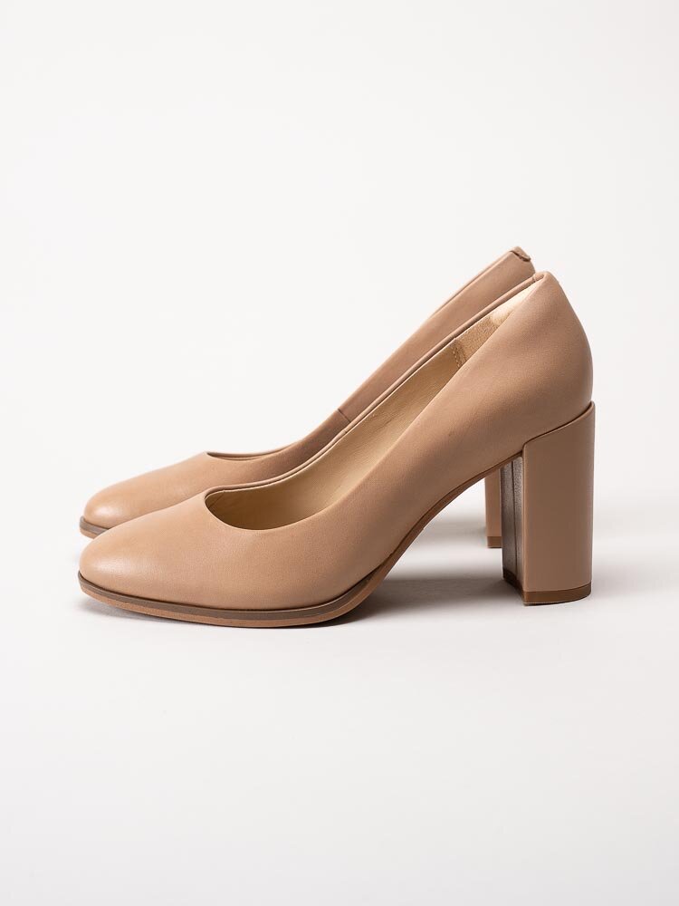 Clarks - Freva85 Court - Beige pumps i skinn