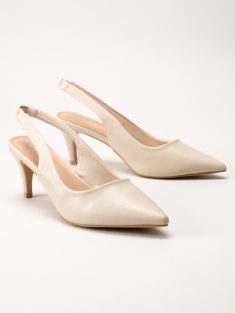 Duffy - Beige slingbacks i skinnimitation