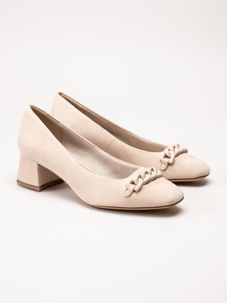 Tamaris - Beige pumps i mocka