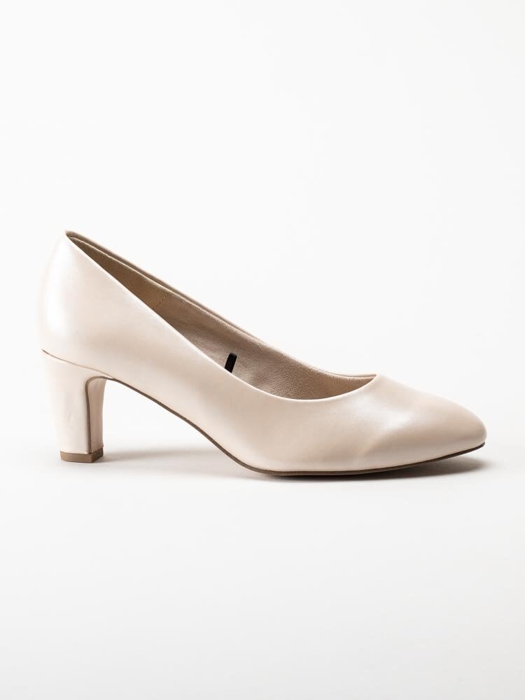 Tamaris - Beige pumps i skinnimitation