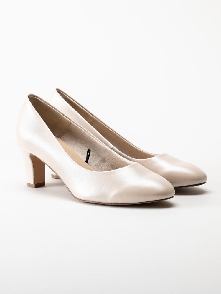 Tamaris - Beige pumps i skinnimitation