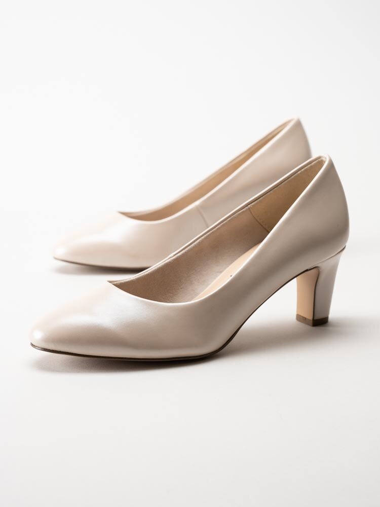 Tamaris - Beige pumps i skinnimitation