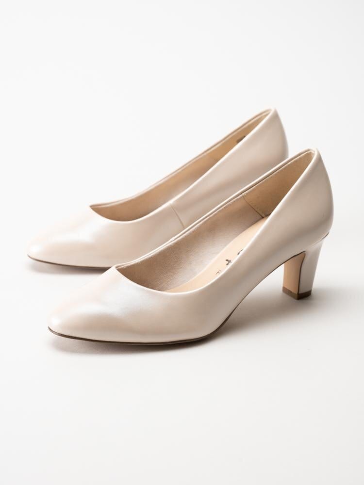 Tamaris - Beige pumps i skinnimitation