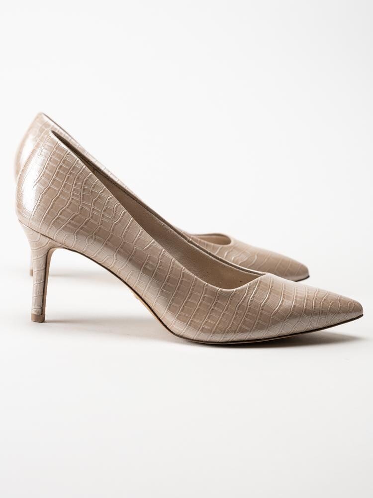 Tamaris - Beige pumps i crocomönster