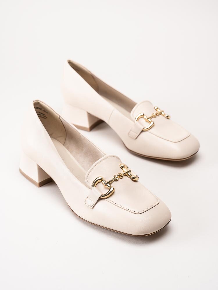 Tamaris - Beige loafers i skinn