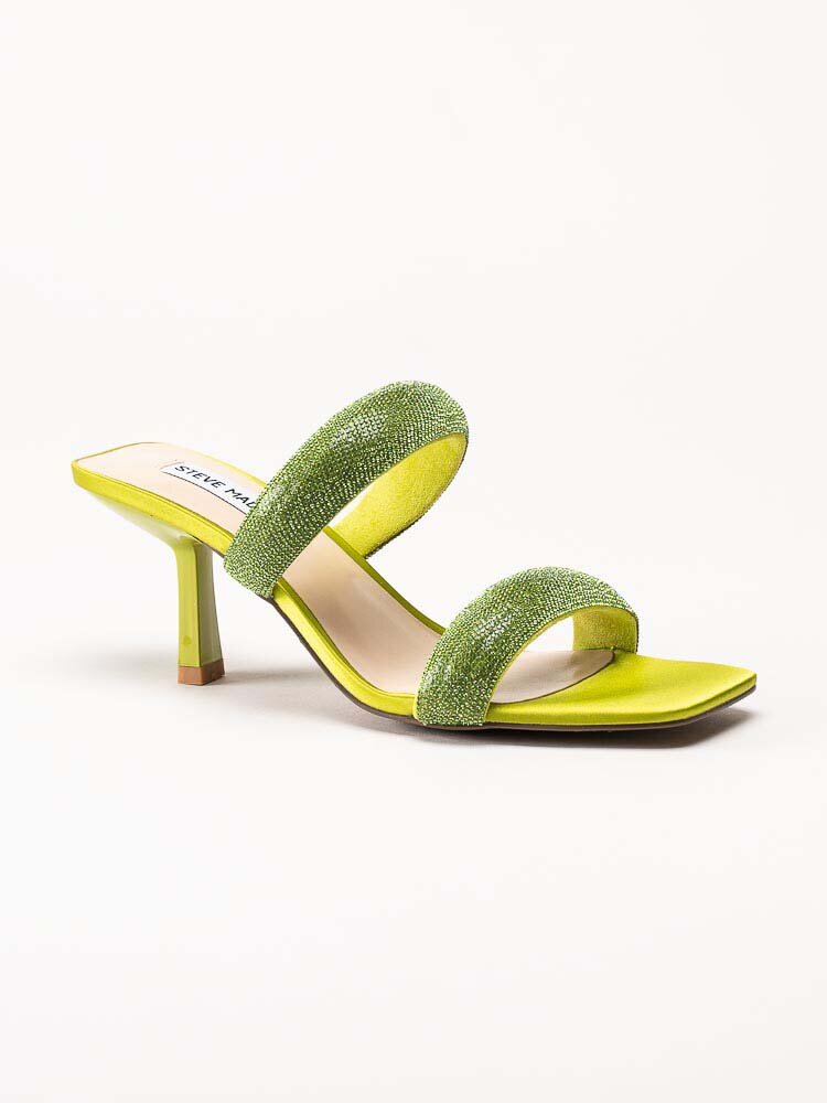 Steve Madden - Top-Notch - Limegröna mules med glitter