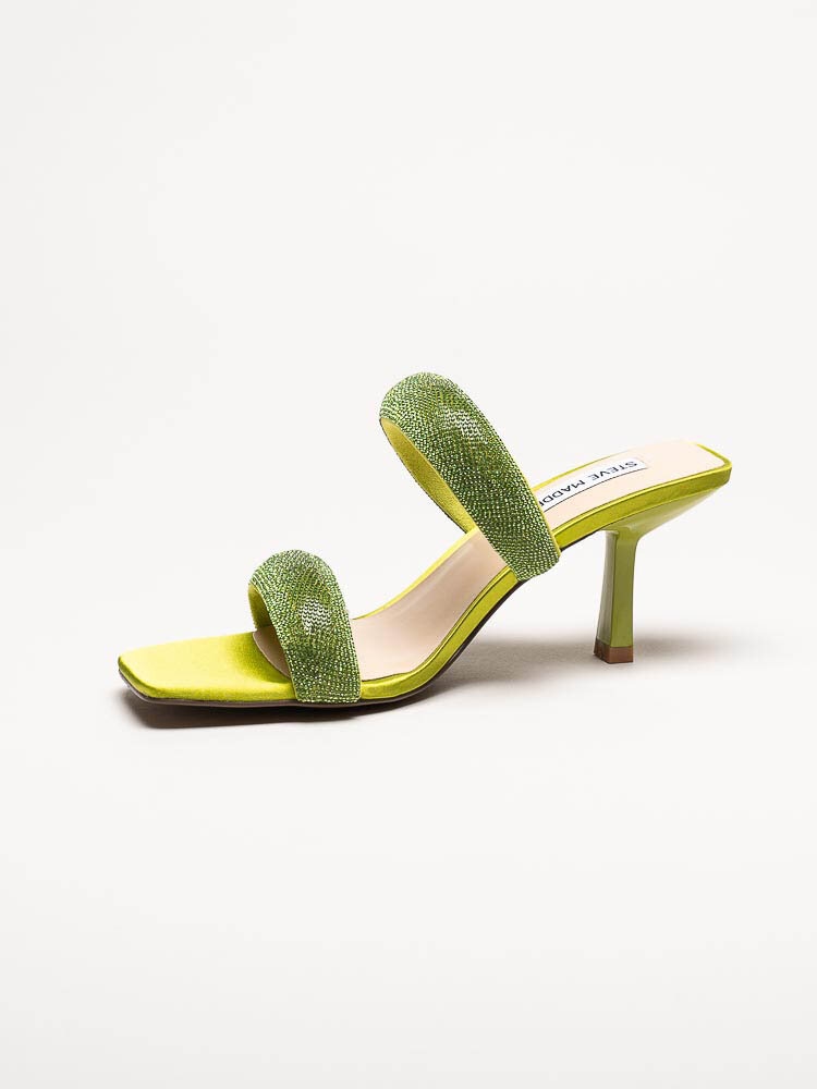 Steve Madden - Top-Notch - Limegröna mules med glitter