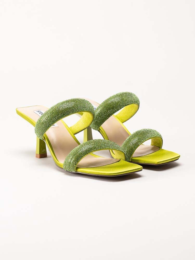 Steve Madden - Top-Notch - Limegröna mules med glitter